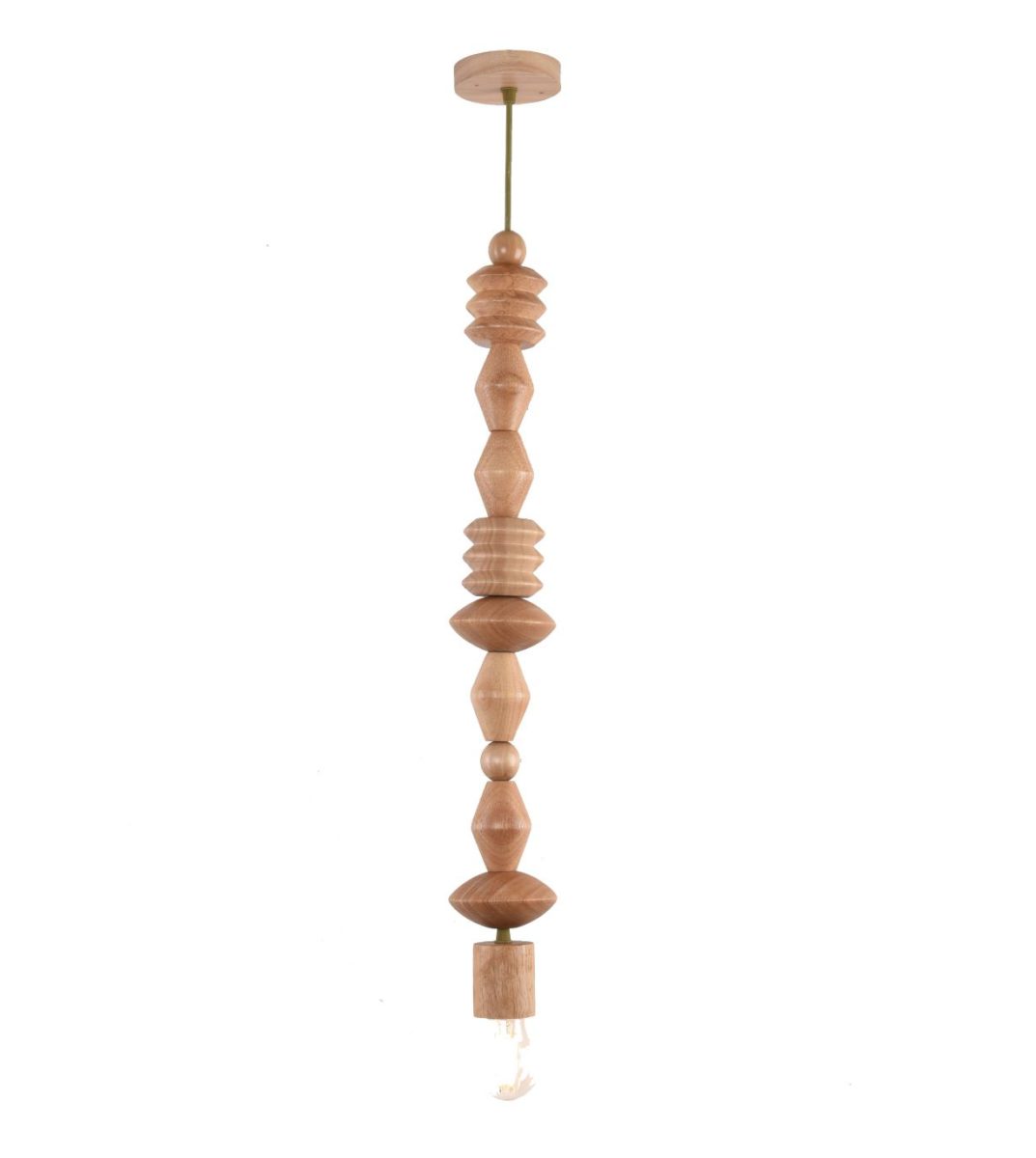 Aska 1 Light Wood Brown Pendant