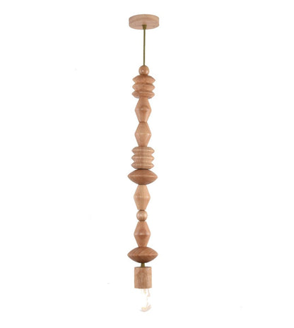 Aska 1 Light Wood Brown Pendant