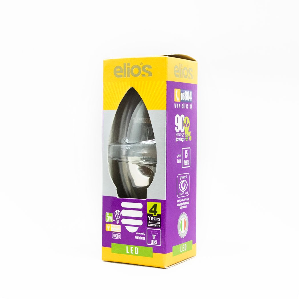 Elios LED With lens candle Bulb Silver base Warm light