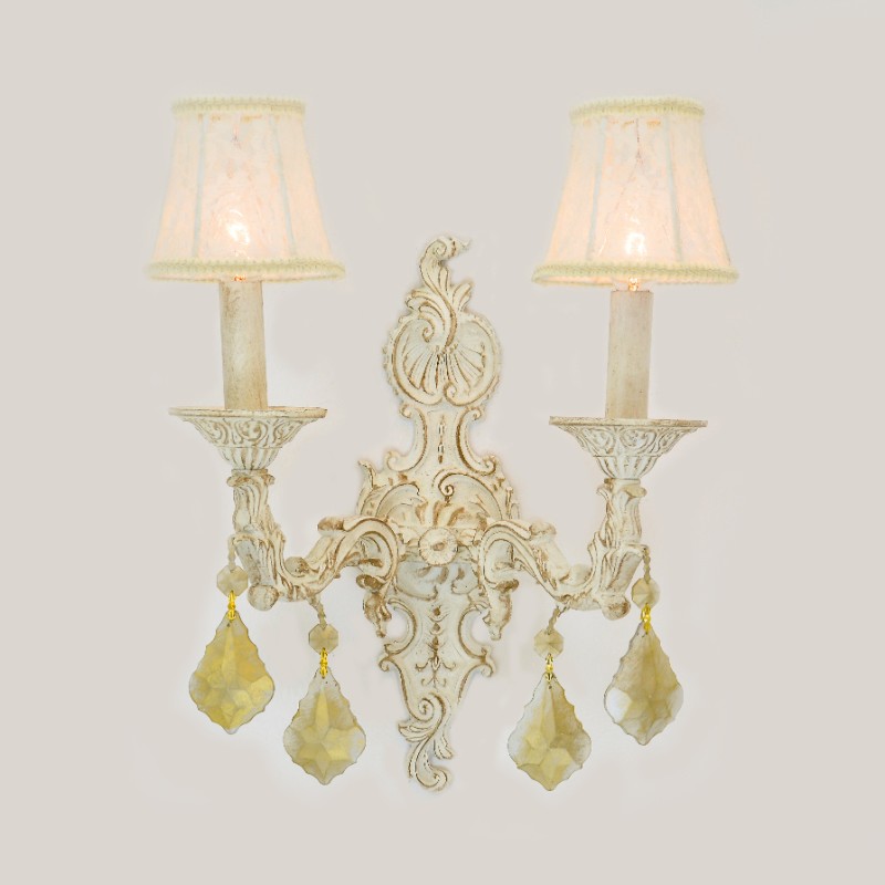 أبليك أبيض من طراز مارسيليا بإضاءة مزدوجة