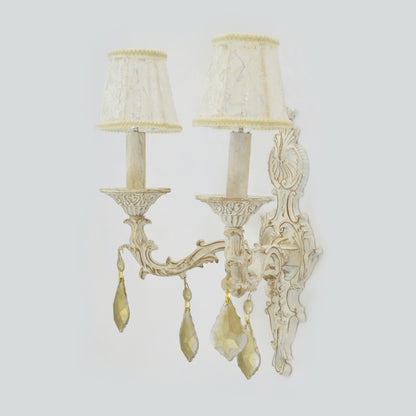 أبليك أبيض من طراز مارسيليا بإضاءة مزدوجة