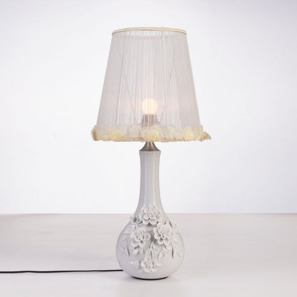 Chrome Flowery 1 Light Table Lamp