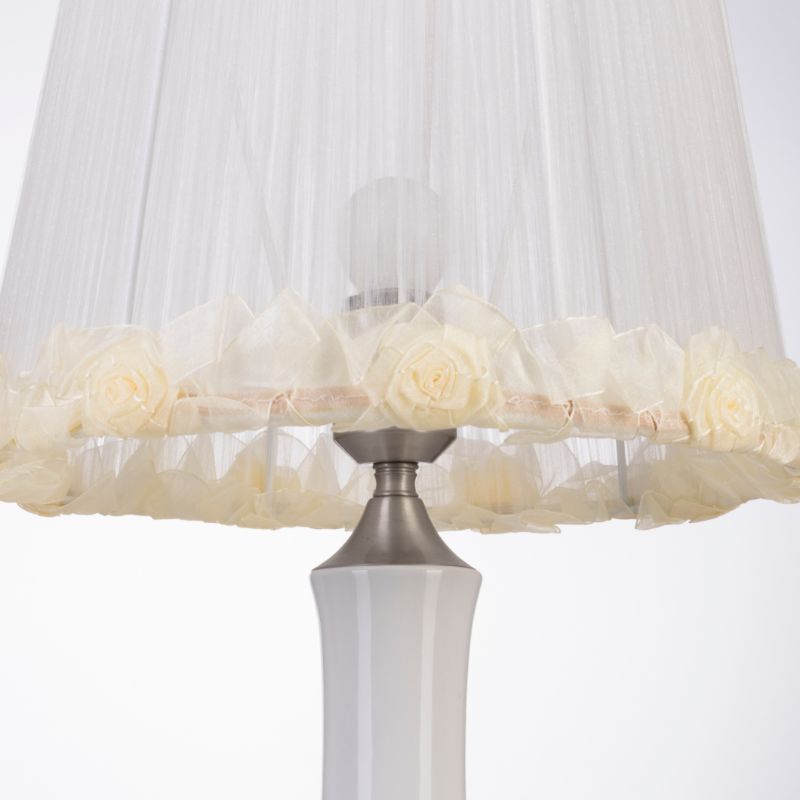 Chrome Flowery 1 Light Table Lamp