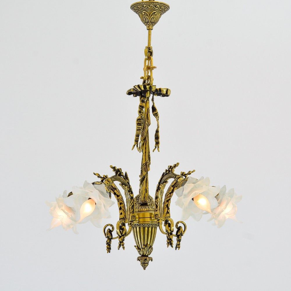 Neirin Chandelier, 5 Lights, Copper, 62×80cm - Italian Bronze