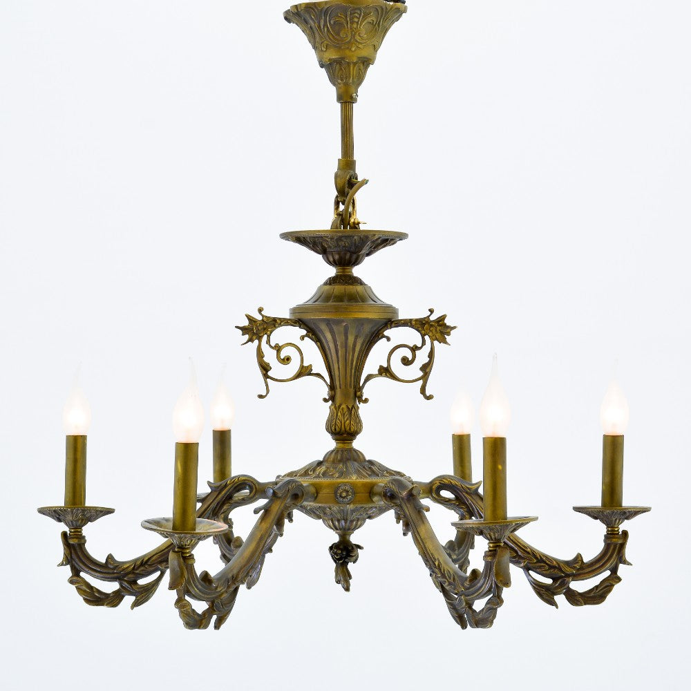 Peacock antique 6 Lights Chandelier