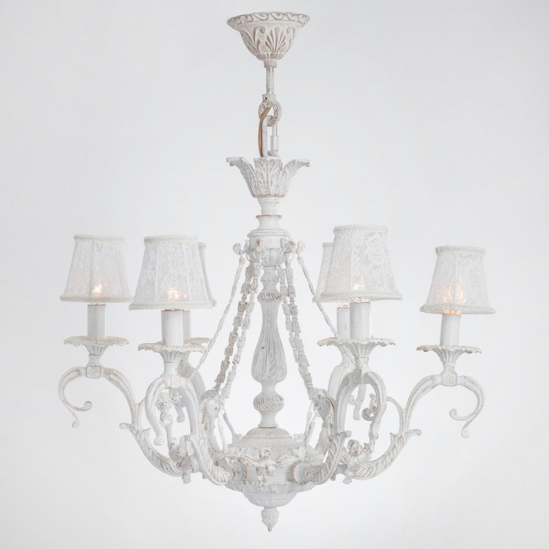 Versaille Chandelier, 6 Lights, Aluminum, 64×80cm - Whitey