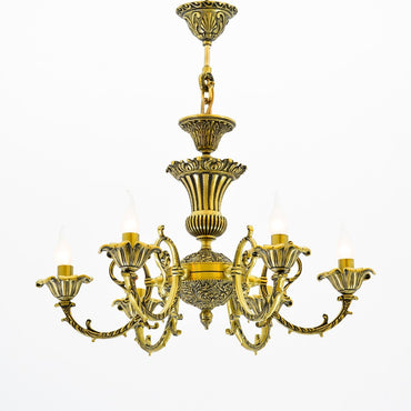 نجفة كلوي، 6 لمبة، نحاس، 65×80 سم انتيك من قنديل مصر - Chloe Chandelier, 6 Lights, Copper, 65×80cm, Antique|Kandil Egypt