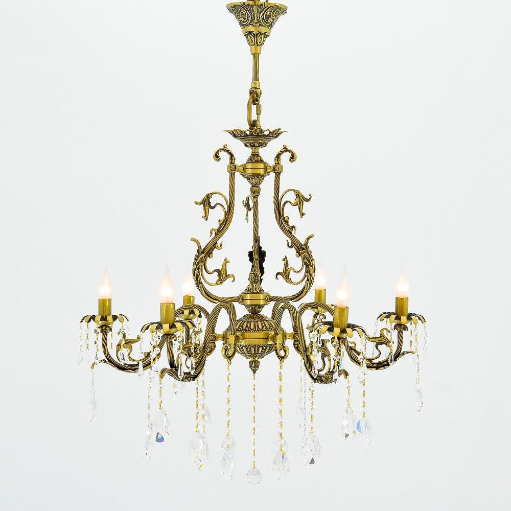 Clasina Chandelier, 6 Lights, Copper, 65×80cm - Italian Bronze