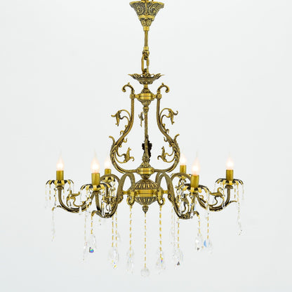 Clasina Chandelier, 6 Lights, Copper, 65×80cm - Italian Bronze