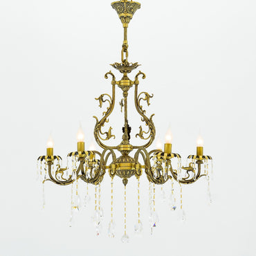Clasina Chandelier, 6 Lights, Copper, 65×80cm - Italian Bronze