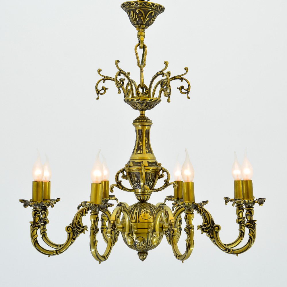 Salome Chandelier, 8 Lights, Copper, 70×85cm - Italian Bronze