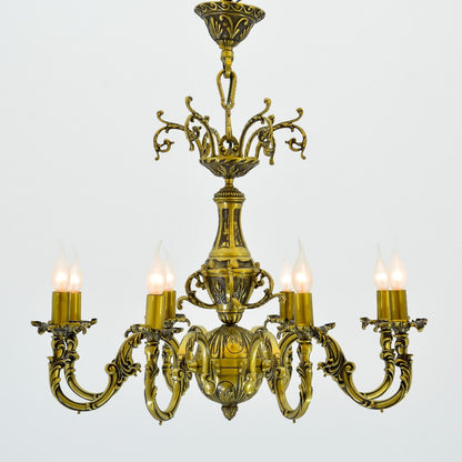 Salome Chandelier, 8 Lights, Copper, 70×85cm - Italian Bronze