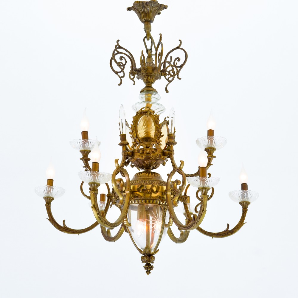 Chloe Chandelier, 9 lights, Copper, 74×90cm, Antique