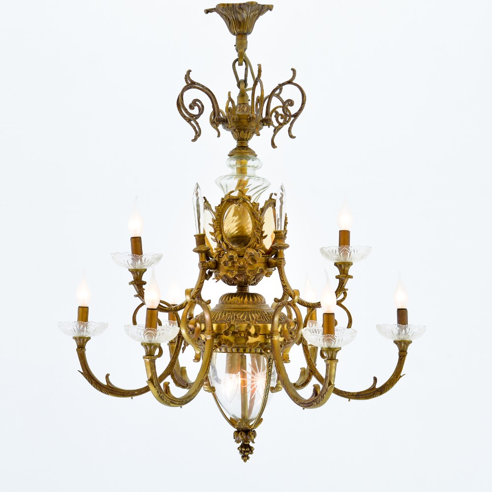 Chloe Chandelier, 9 lights, Copper, 74×90cm, Antique