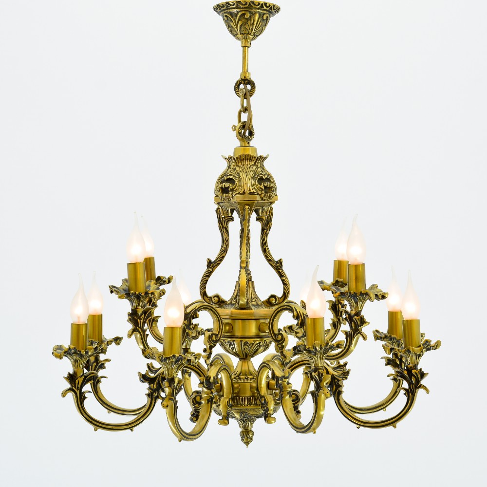 Sky Chandelier, 12 Lights, Copper, 65×90cm - Italian Bronze