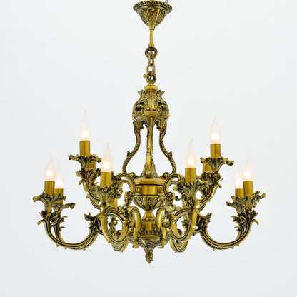 Sky Chandelier, 12 Lights, Copper, 65×90cm - Italian Bronze