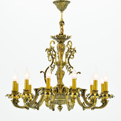 Snake Back Antique 12 Light Chandelier