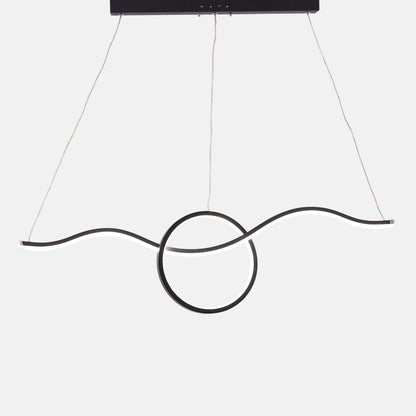 Lucina LED Chandelier, Metal, 87×22cm - Black