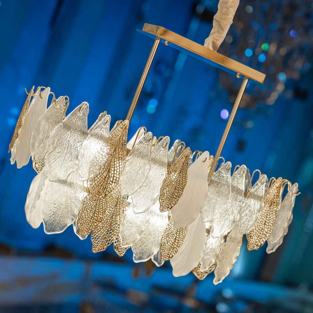 نجفة سيلفا، 8 مصابيح، معدن/ستانلس ستيل، 90×40 سم - سوليتير جولد