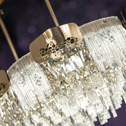 Beehive Chandelier, 10 Lights, Metal/Stainless Steel, 80×45cm - Solitaire Gold