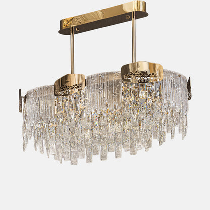 Beehive Chandelier, 10 Lights, Metal/Stainless Steel, 80×45cm - Solitaire Gold