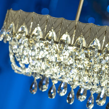 Royal Chandelier, 8 Lights, Metal/Stainless Steel, 80×35cm - Solitaire Gold