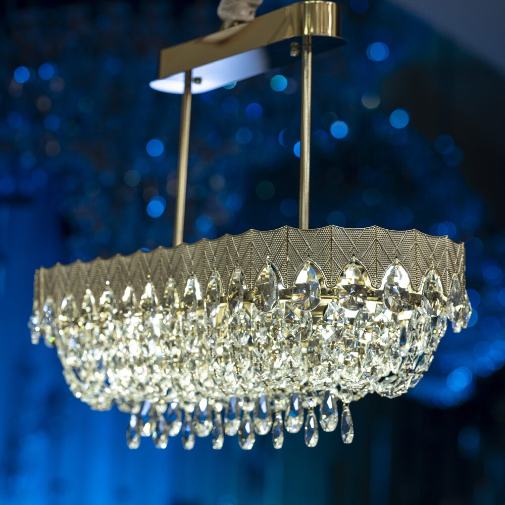 نجفة ملكية، 8 مصابيح، معدن/ستانلس ستيل، 80×35 سم - سوليتير جولد