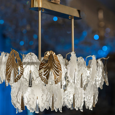 نجفة سوليتير ذهبية من البورسلين بإضاءة LED، مقاس 80 × 40 سم