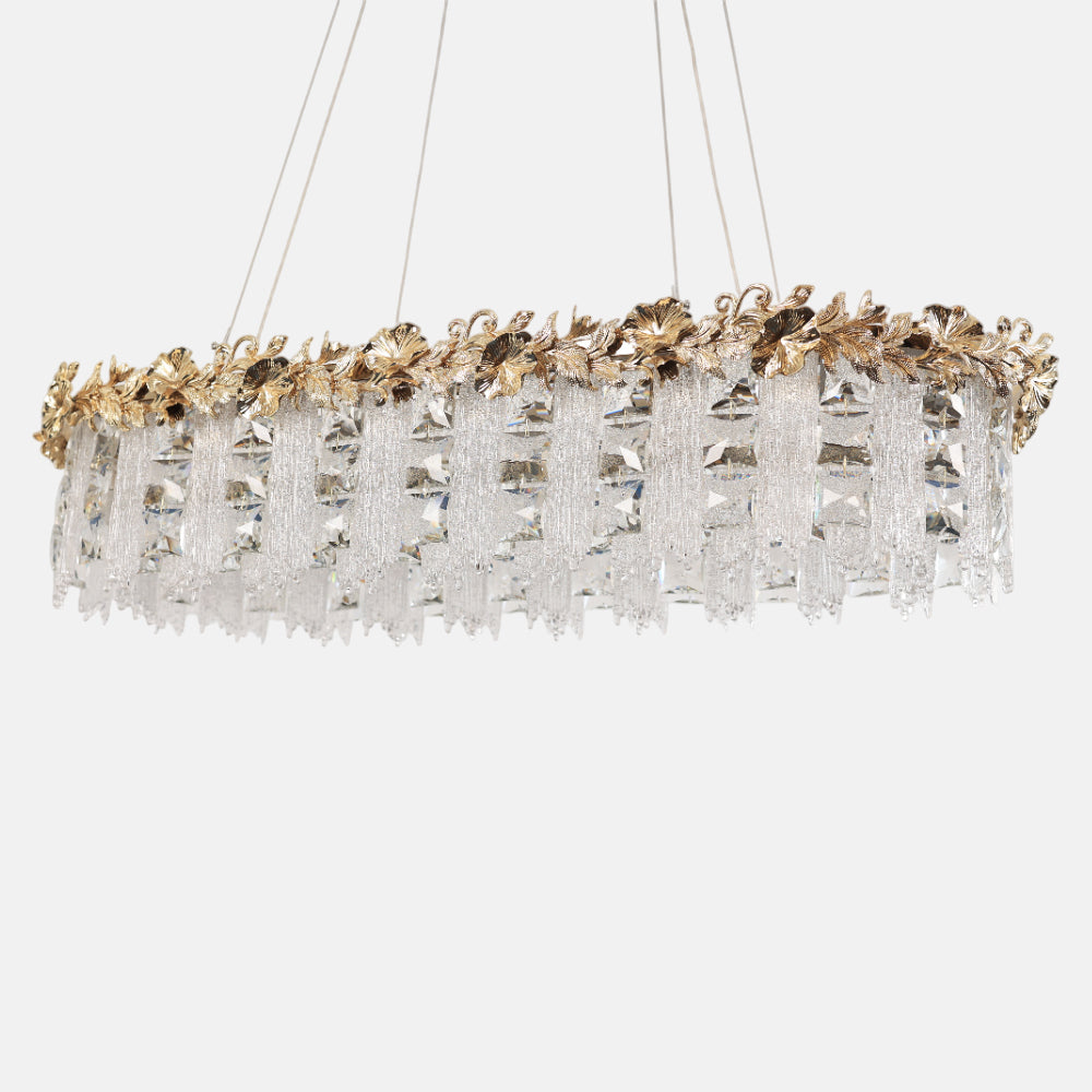 Stefania Chandelier, Stainless Steel, 40×70cm - Solitaire Gold