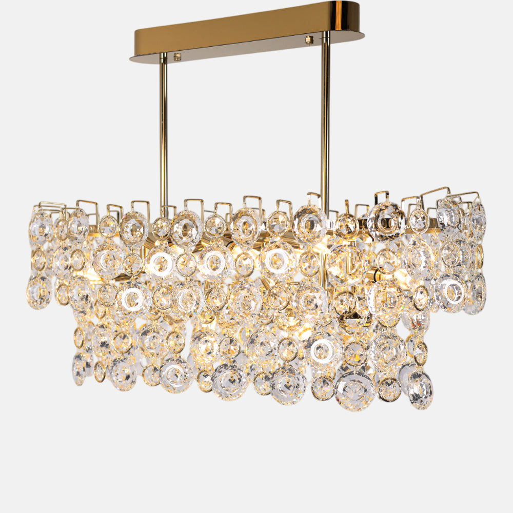 Amalia Chandelier, 9 Lights, Stainless Steel, 40×60cm - Solitaire Gold