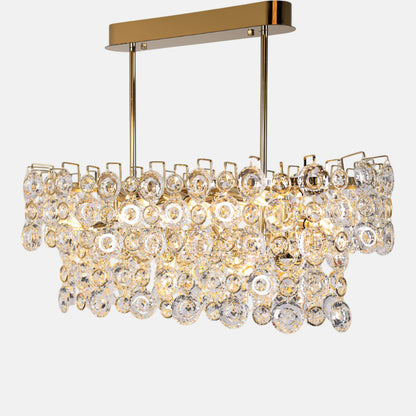 Amalia Chandelier, 9 Lights, Stainless Steel, 40×60cm - Solitaire Gold