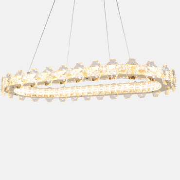 Nevely Oval Chandelier, Stainless Steel, 40×65cm - Solitaire Gold