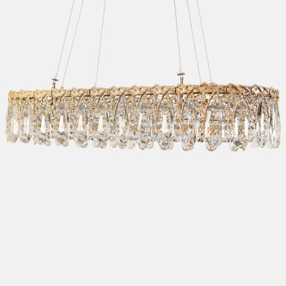 Coralia Oval Chandelier, Stainless Steel, 30×70cm - Solitaire Gold