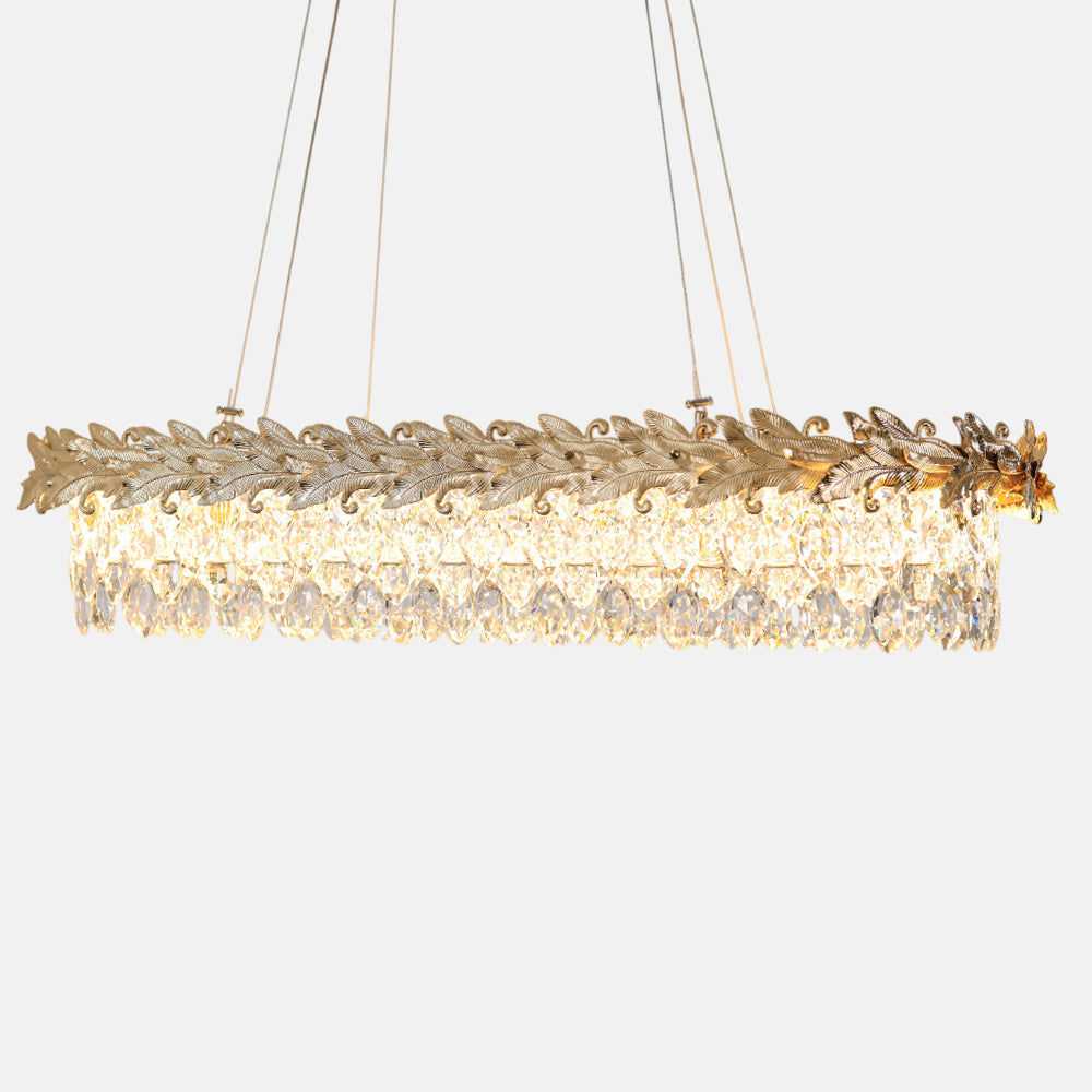 Cleopatra Oval Chandelier, Metal/Stainless Steel, 35×65cm - Solitaire Gold