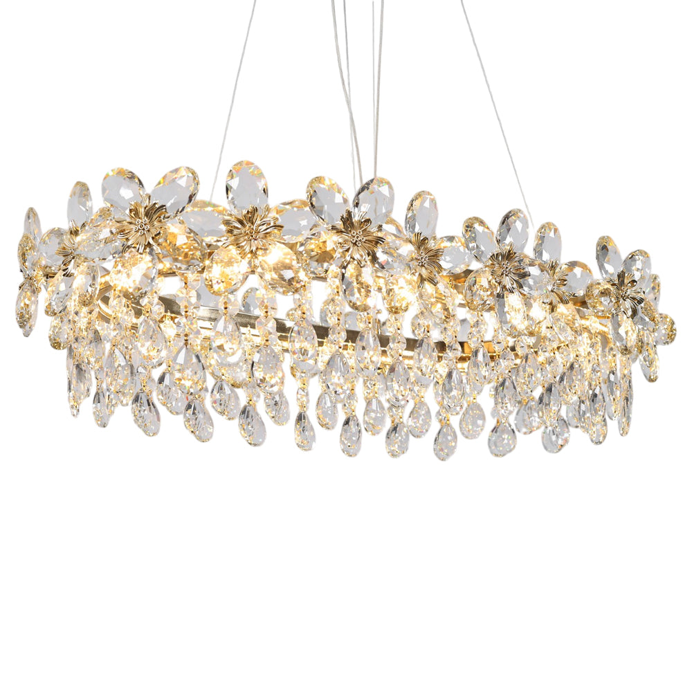 Roselle LED Chandelier, Stainless Steel, 80×40×80cm - Solitaire Gold-نجفة ليد روزيل، استانلس ستيل، 80×40×80 سم - سوليتير ذهبي