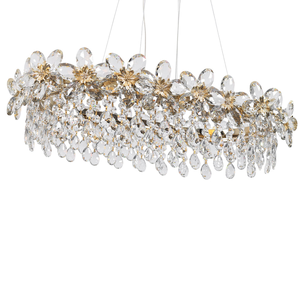 Roselle LED Chandelier, Stainless Steel, 80×40×80cm - Solitaire Gold-نجفة ليد روزيل، استانلس ستيل، 80×40×80 سم - سوليتير ذهبي