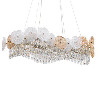 Elvina LED Chandelier, Stainless Steel, 80×40×80cm - Solitaire Gold-نجفة ليد إلفينا، استانلس ستيل، 80×40×80 سم - سوليتير ذهبي