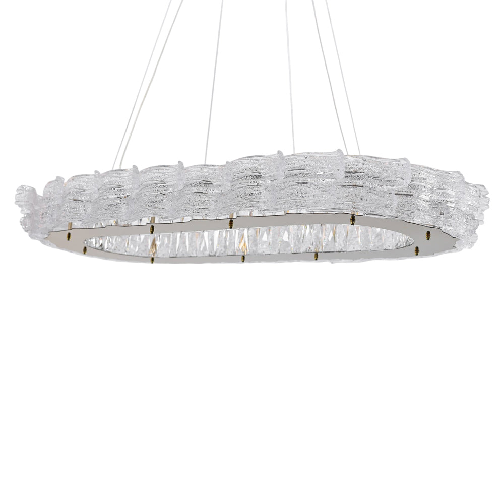 Noelle LED Chandelier, Stainless Steel, 90×40×80cm - Solitaire Gold-نجفة ليد نويل، استانلس ستيل، 90×40×80 سم - سوليتير ذهبي