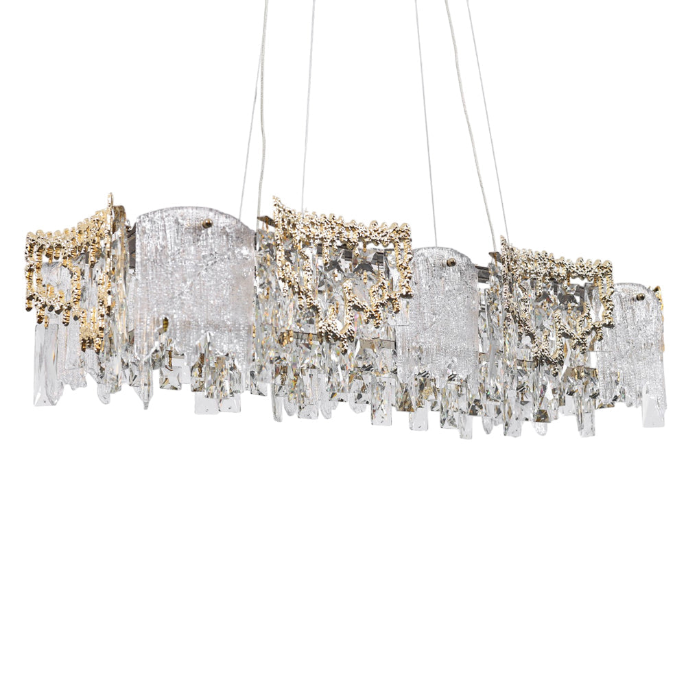 Velmira LED Chandelier, Stainless Steel, 80×30×75cm - Solitaire Gold-نجفة ليد فيلميرا، استانلس ستيل، 80×30×75 سم - سوليتير ذهبي