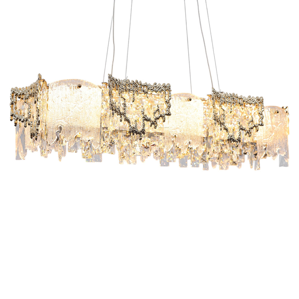 Velmira LED Chandelier, Stainless Steel, 80×30×75cm - Solitaire Gold-نجفة ليد فيلميرا، استانلس ستيل، 80×30×75 سم - سوليتير ذهبي