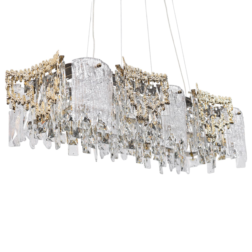 Velmira LED Chandelier, Stainless Steel, 80×30×75cm - Solitaire Gold-نجفة ليد فيلميرا، استانلس ستيل، 80×30×75 سم - سوليتير ذهبي