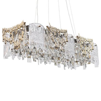 Velmira LED Chandelier, Stainless Steel, 80×30×75cm - Solitaire Gold-نجفة ليد فيلميرا، استانلس ستيل، 80×30×75 سم - سوليتير ذهبي