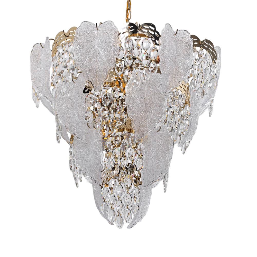 Orlaya Chandelier, 16 Lights, Metal, 70×85cm - Solitaire Gold-نجفة أورلايا، 16 لمبة، معدن، 70×85 سم - سوليتير ذهبي