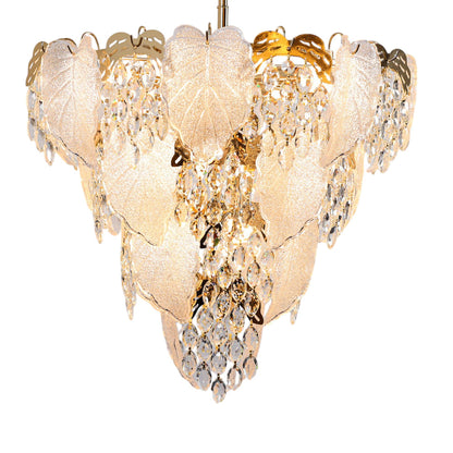 Orlaya Chandelier, 16 Lights, Metal, 70×85cm - Solitaire Gold-نجفة أورلايا، 16 لمبة، معدن، 70×85 سم - سوليتير ذهبي