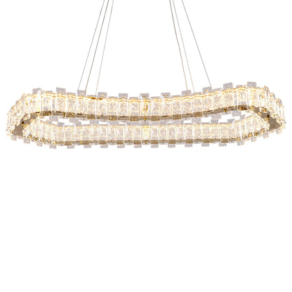 Lunessa LED Chandelier, Stainless Steel, 50×60cm - Solitaire Gold-نجفة ليد لونيسا، استانلس ستيل، 50×60 سم - سوليتير ذهبي