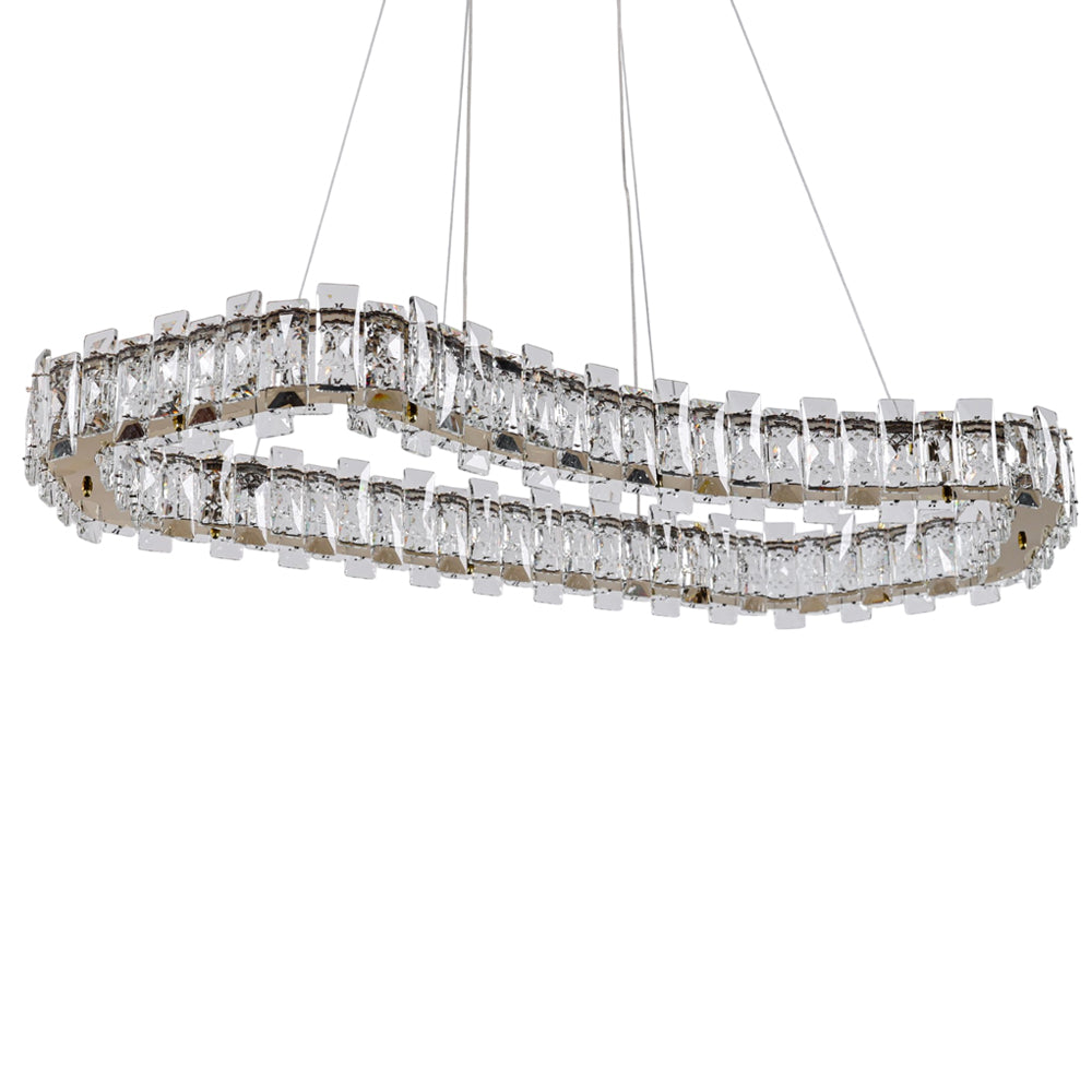 Lunessa LED Chandelier, Stainless Steel, 50×60cm - Solitaire Gold-نجفة ليد لونيسا، استانلس ستيل، 50×60 سم - سوليتير ذهبي