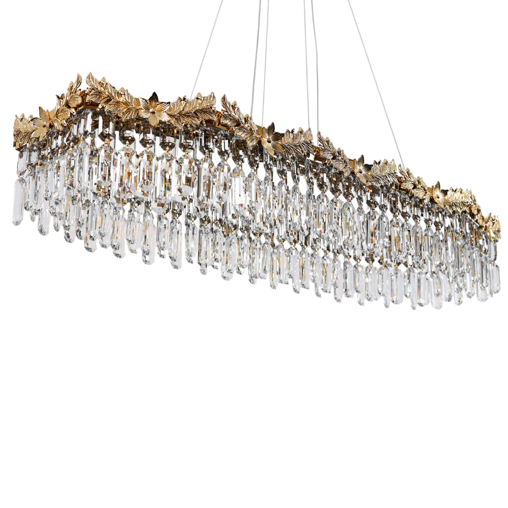 Mirielle LED Chandelier, Stainless Steel, 110×40×75cm - Solitaire Gold-نجفة ليد ميرييل، استانلس ستيل، 110×40×75 سم - سوليتير ذهبي