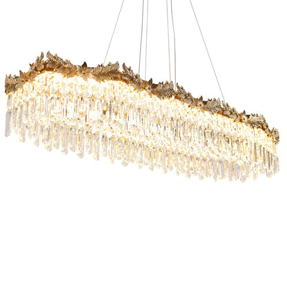 Mirielle LED Chandelier, Stainless Steel, 110×40×75cm - Solitaire Gold-نجفة ليد ميرييل، استانلس ستيل، 110×40×75 سم - سوليتير ذهبي