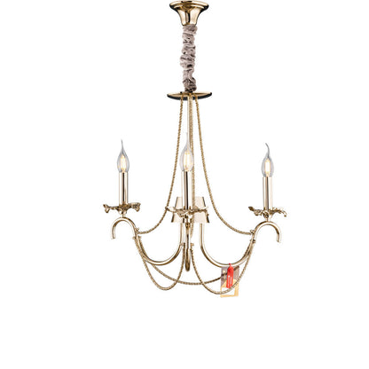 Rosalie Chandelier, 3 Lights, Metal, 45×50cm - Solitaire Gold-نجفة روزالي، 3 لمبة، معدن، 45×50 سم - سوليتير ذهبي