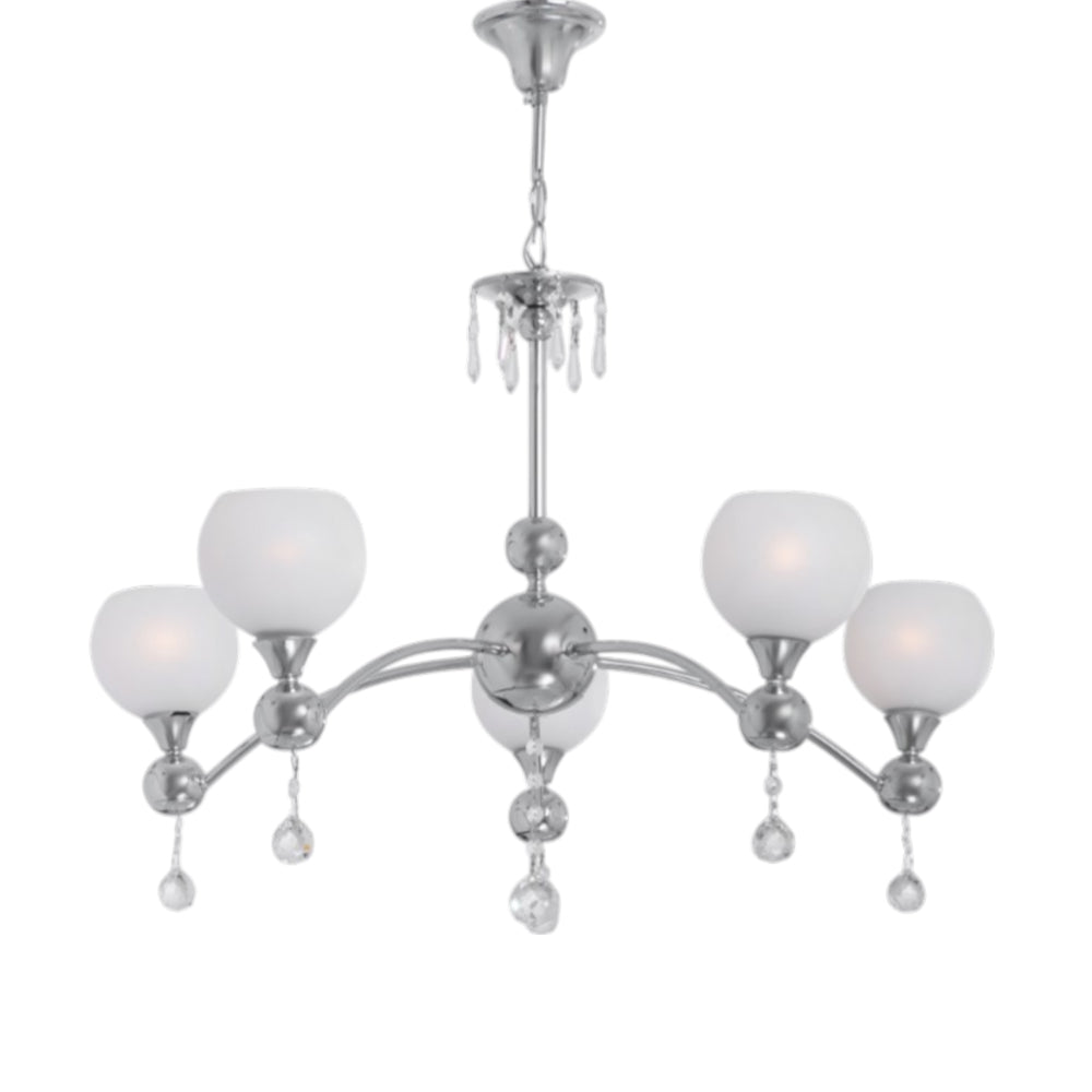 نجفة بوينو ذات 5 لمبة مطلية بالكروم